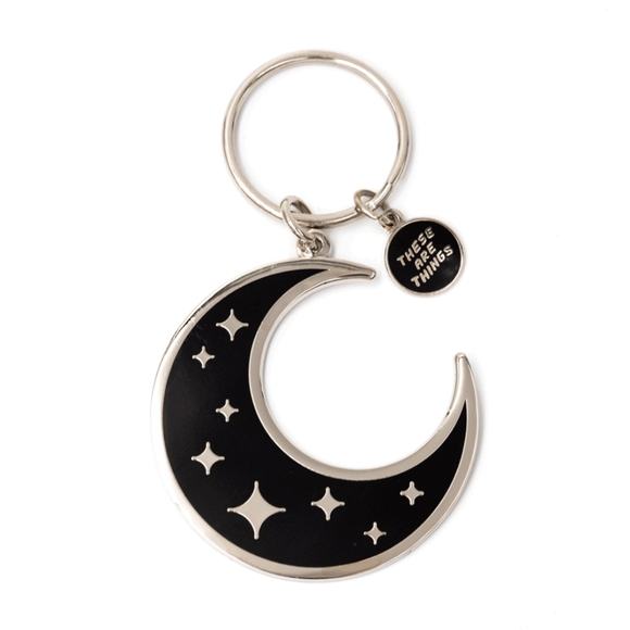 Crescent Moon Enamel Keychain - Picture 1 of 1
